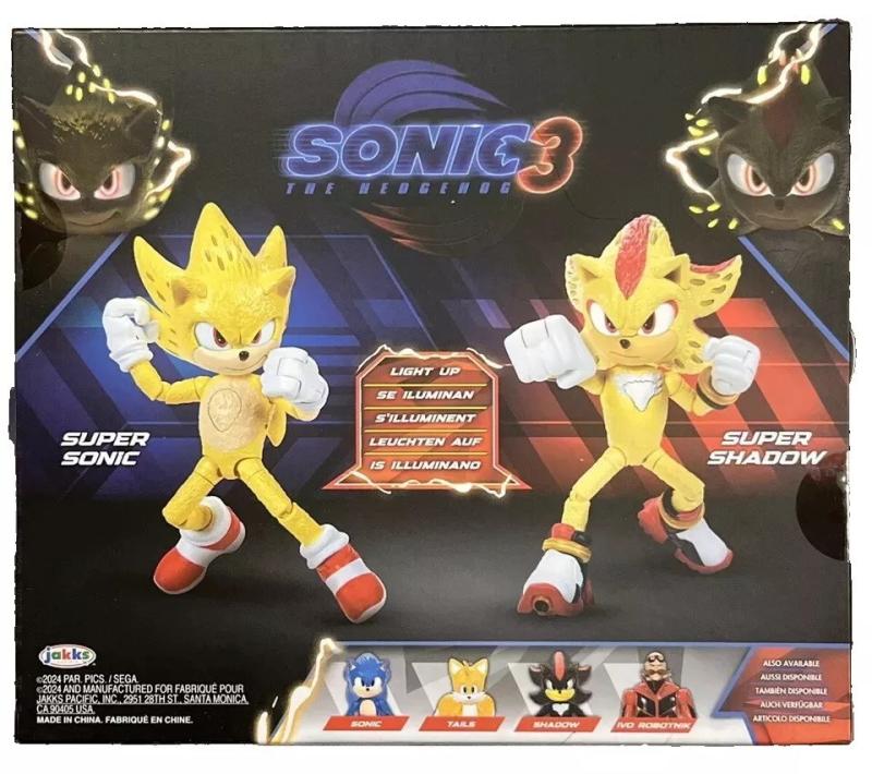 Супер Шедоу и Супер Соник со световыми эффектами "Соник 3" (около 13 см.) от Jakks
