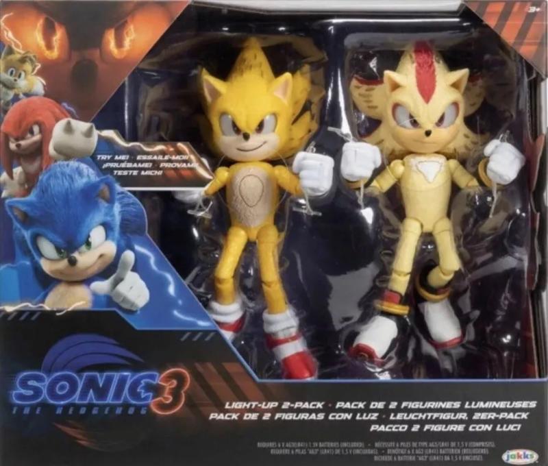 Супер Шедоу и Супер Соник со световыми эффектами "Соник 3" (около 13 см.) от Jakks