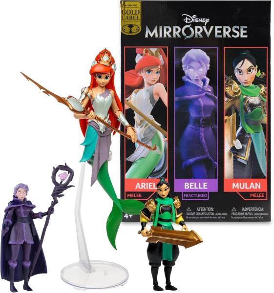 Русалочка Ариель со стрелой, Бель с посохом, Мулан с мечом серии "Disney Mirrorverse" (13-18 см.) от McFarlane Toys