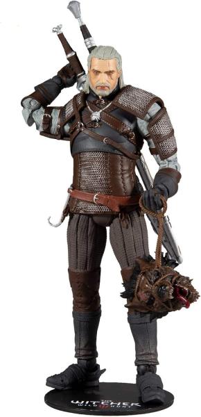 Ведьмак с оружием, головой и подставкой "The Witcher Geralt of Rivia" (около 18 см.) от McFarlane