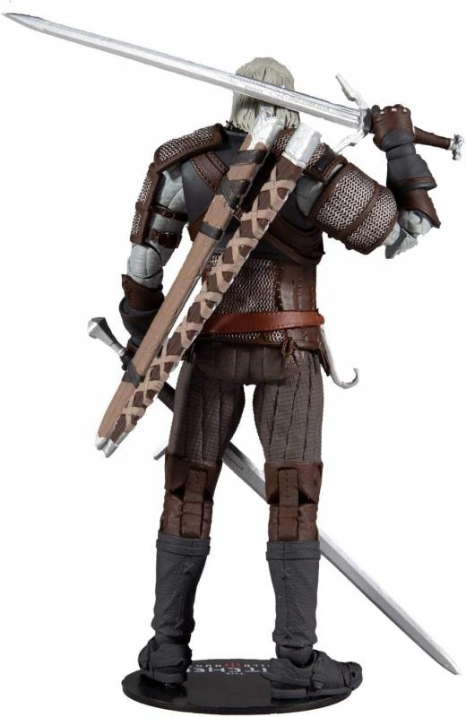 Ведьмак с оружием, головой и подставкой "The Witcher Geralt of Rivia" (около 18 см.) от McFarlane